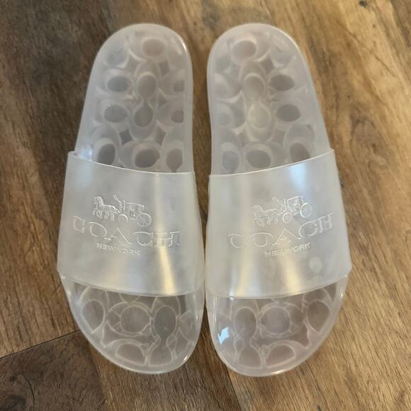 Coach Ulyssa Clear Transparent Jelly Pool Slide Sz 6 - Picture 2 of 3
